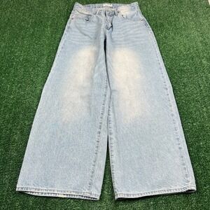 S.O.N.G. Jeans Women's 3/26 29x28" Light Wash Wide Leg High Rise 100% Cotton